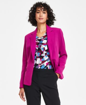 Kasper - Petite Notched-Collar One-Button Blazer