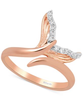 Disney Enchanted Vault - Diamond Ariel Mermaid Tail Ring (1/10 ct. t.w.) in 10k Rose Gold