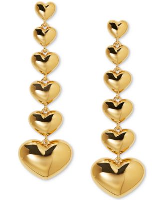AJOA - 18k Gold-Plated Heart Linear Drop Earrings