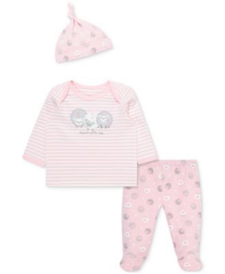 Little Me - Baby Girls 3-Pc. Cute Sheep Top, Footed Pants & Hat Set