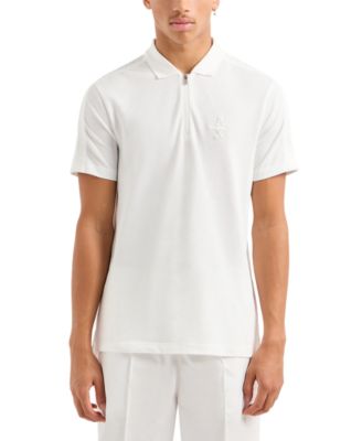 A|X Armani Exchange - Men's Regular-Fit Embroidered Logo 1/4-Zip Polo Shirt