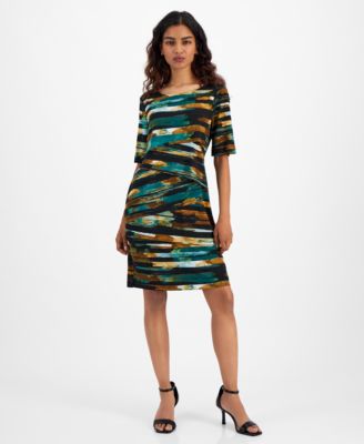 Connected - Petite Zig-Zag-Print Dress