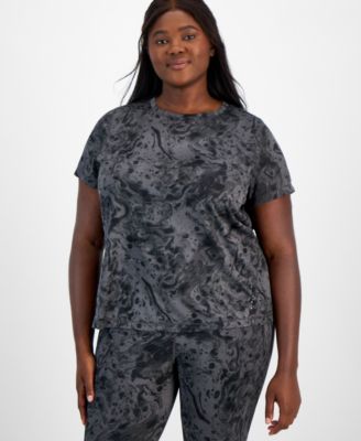 ID Ideology - Plus Size Relaxed Water Bubbles Mesh T-Shirt