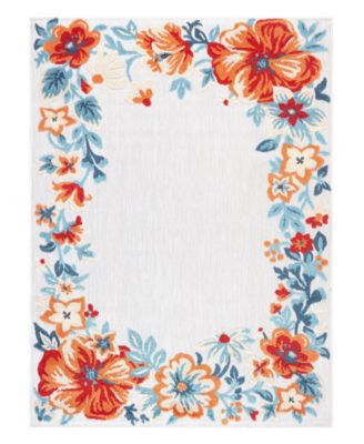 Town & Country Living - Hibiscus Bloom Border Modern Floral 3'11"x5'2" Area Rug