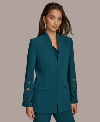 Donna Karan New York - Women's Collarless Button Sleeve Blazer