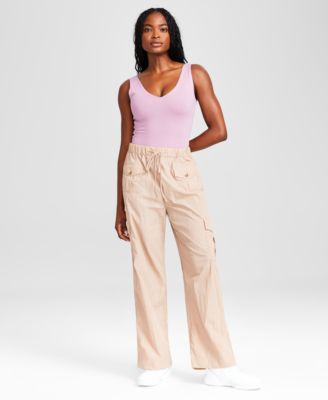 And Now This - Women's High-Waisted Wide-Leg Cargo Pants