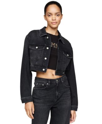 Tommy Jeans - Women's Rhinestone Boxy Cropped Denim Jacket