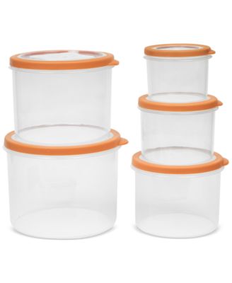Sedona Kitchen - 5-Pc. Round Plastic Food Storage Container Set
