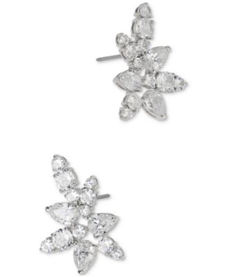 Eliot Danori - Rhodium-Plated Cubic Zirconia Cluster Stud Earrings