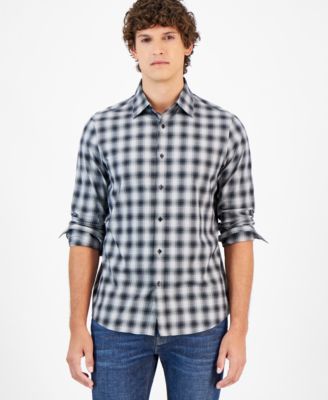 Michael Kors - Men's Classic-Fit Shadow Plaid Shirt