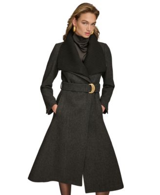 Donna Karan New York - Women's Belted Wing-Collar Coat