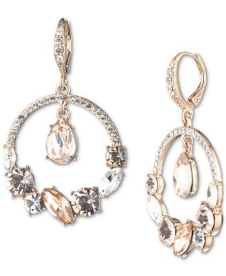 Givenchy - Gold-Tone Mixed Cut Crystal Orbital Drop Earrings