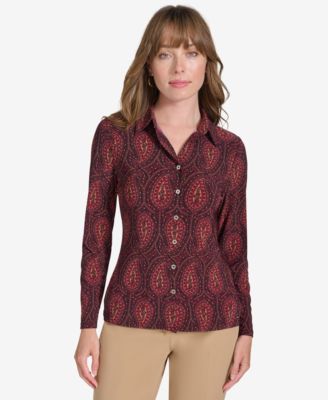 Tommy Hilfiger - Women's Paisley-Print Knit Shirt