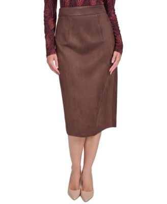Tommy Hilfiger - Women's Faux-Suede Pencil Skirt