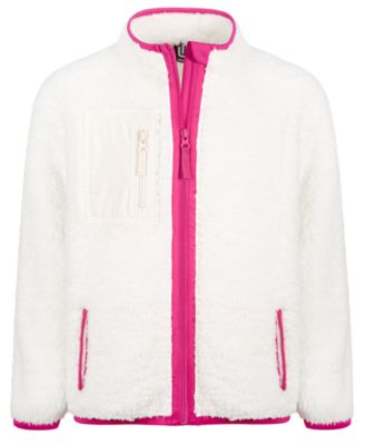 ID Ideology - Big Girls Solid Faux-Sherpa Zip Jacket