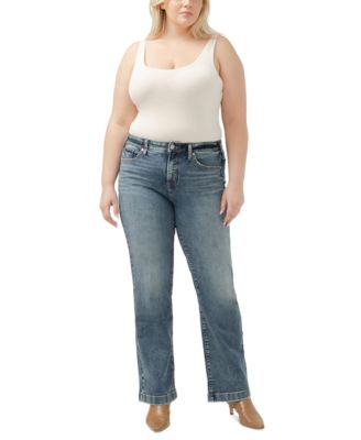 Silver Jeans Co. - Plus Size Suki Mid Rise Trouser-Leg Jeans
