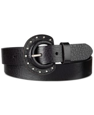 Levi's - Studded Wrapped Center Bar Buckle Skinny Leather Belt