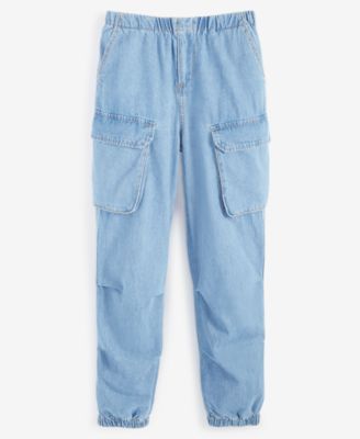 kensie - Little & Big Girls Cotton Denim Cargo Pants
