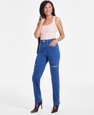 I.N.C. International Concepts - Women's High-Rise Straight-Leg Jeans