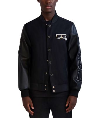 Karl Lagerfeld - Men's Logo-Patch Tonal Varsity Jacket
