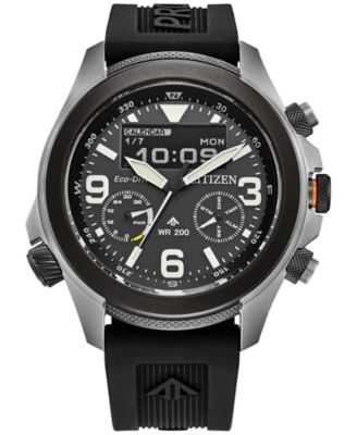 Citizen - Men's Chronograph Promaster Land Black Rubber Strap Watch 44mm