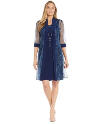 R & M Richards - Petite Sleeveless Dress & Open-Front Jacket