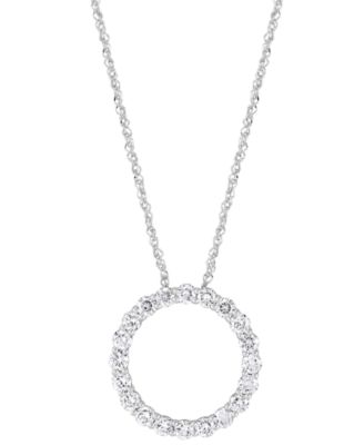 Grown With Love - Lab Grown Diamond Circle Pendant Necklace (1 ct. t.w.) in 14k Gold, 16" + 2" extender