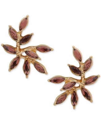 lonna & lilly - Gold-Tone Stone Leaf Stud Earrings