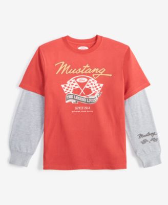 Grayson Threads Kids, The Label - Big Boys Layered-Look Mustang Graphic T-Shirt