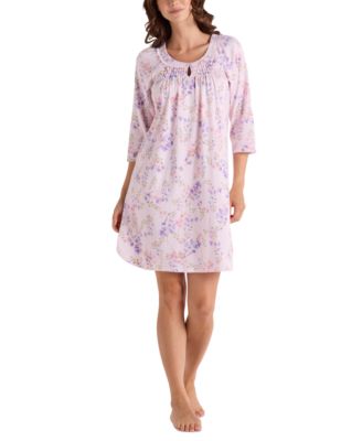 Miss Elaine - Women's 3/4-Sleeve Floral Nightgown