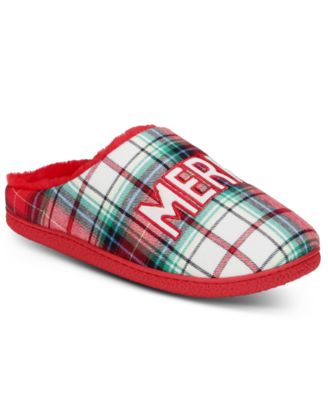 Holiday Lane - Unisex Merry Winterton Plaid Slippers
