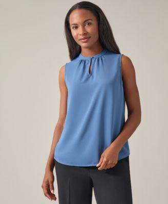 Kasper - Women's Sleeveless Keyhole Blouse