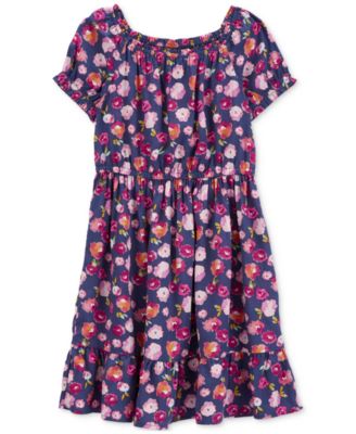 Carter's - Little & Big Girls Floral Drop-Waist Poplin Dress