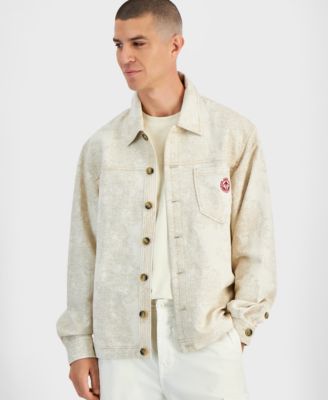 GUESS - Men's Boxy-Fit Damask Shirt Jacket