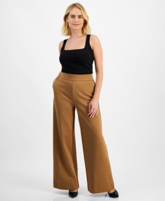 I.N.C. International Concepts - Petite High-Rise Wide-Leg Ponte Pants, Created for Macy's