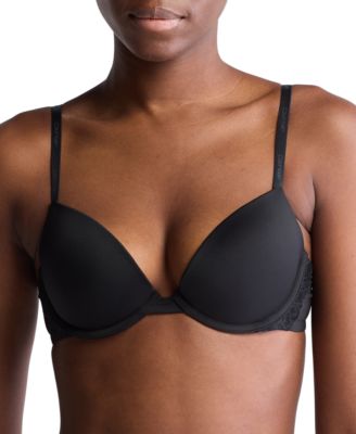 Calvin Klein - Women's Lace-Trim Push-Up Plunge Bra