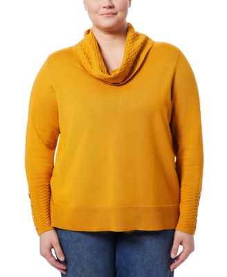 Melissa Paige - Plus Size Ribbed-Hem Button-Down Sweater