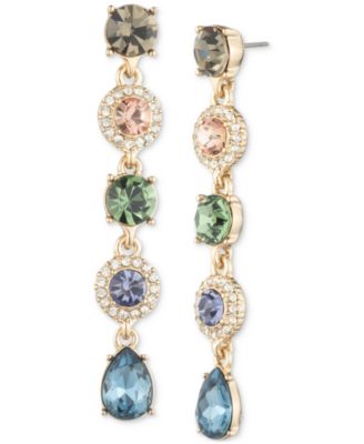 Givenchy - Gold-Tone Multicolor Crystal Linear Drop Earrings