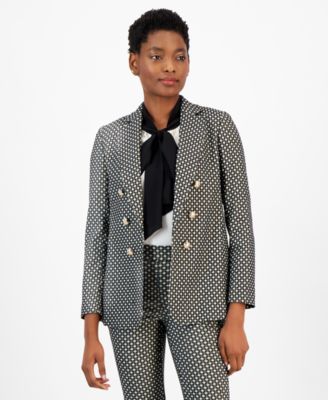Anne Klein - Women's Jacquard Button Open-Front Blazer