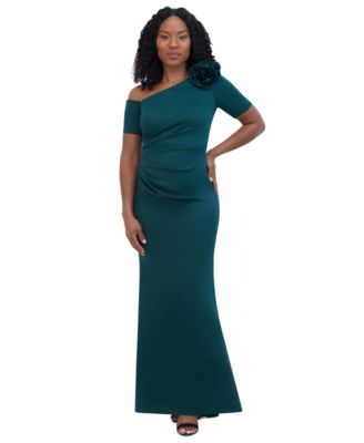 Jessica Howard - Petite Asymmetric-Neck Scuba Dress