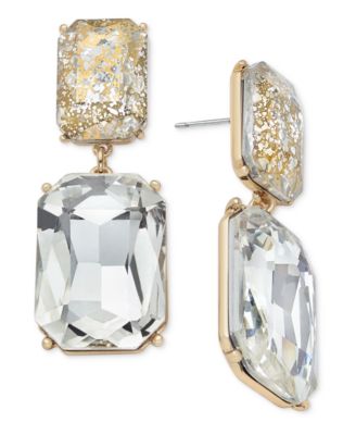 I.N.C. International Concepts - Gold-Tone Rectangle Stone Double Drop Earrings