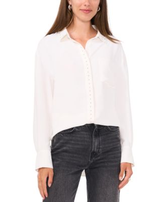 Vince Camuto - Women's Grommet-Trimmed Button Blouse