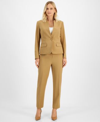 Le Suit - Women's Stand-Collar One-Button Pantsuit, Regular & Petite Sizes