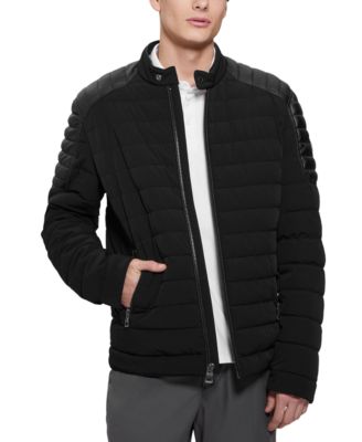 GUESS - Men's Lightweight Quilted Jacket with Moto Detail