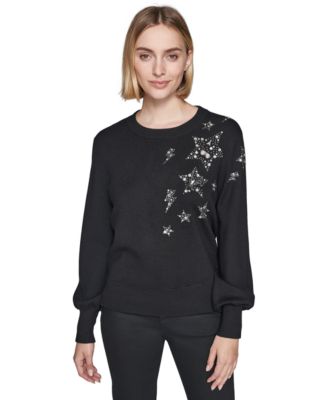 KARL LAGERFELD PARIS - Women's Embellished Stars Sweater