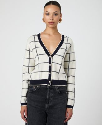 French Connection - Women's Check-Print Button-Front Cardigan