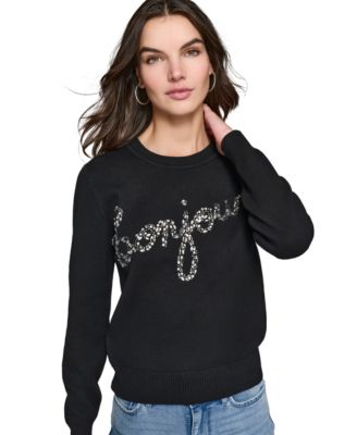 KARL LAGERFELD PARIS - Women's Bonjour Embellished Sweater