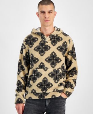Sun + Stone - Men's Tate Regular-Fit Mosaic-Print Fleece Hoodie