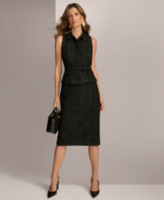 Donna Karan New York - Women's Belted Sleeveless Sheath Dress