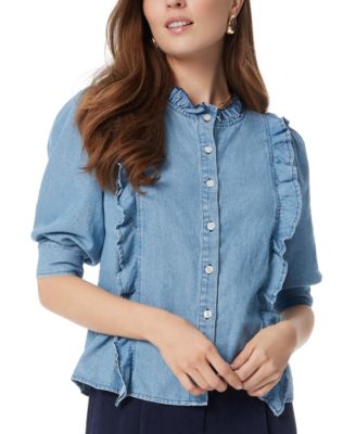 Sam Edelman - Women's Puff-Sleeve Button-Front Top